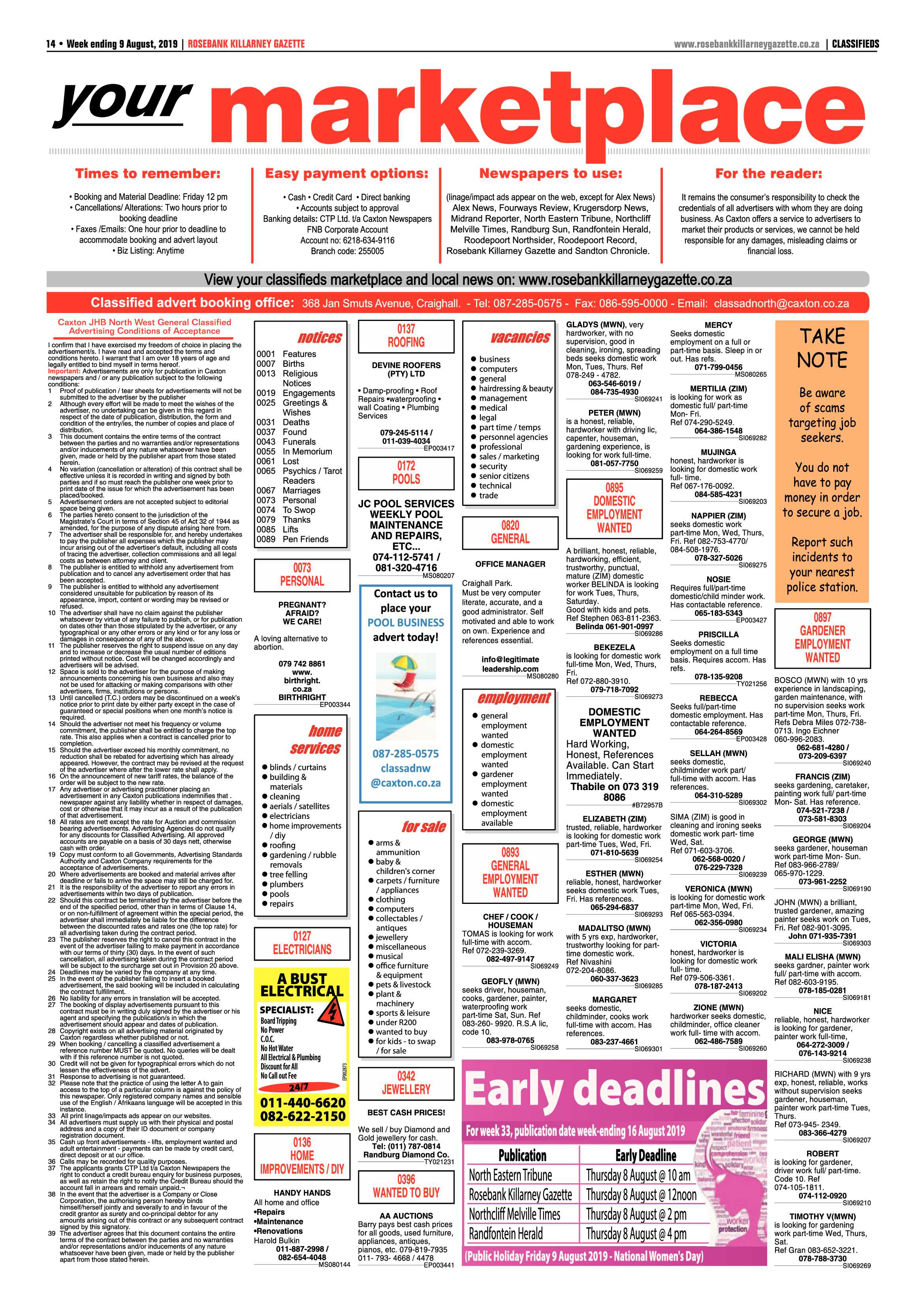 Rosebank Killarney Gazette 9 August, 2019 page 14
