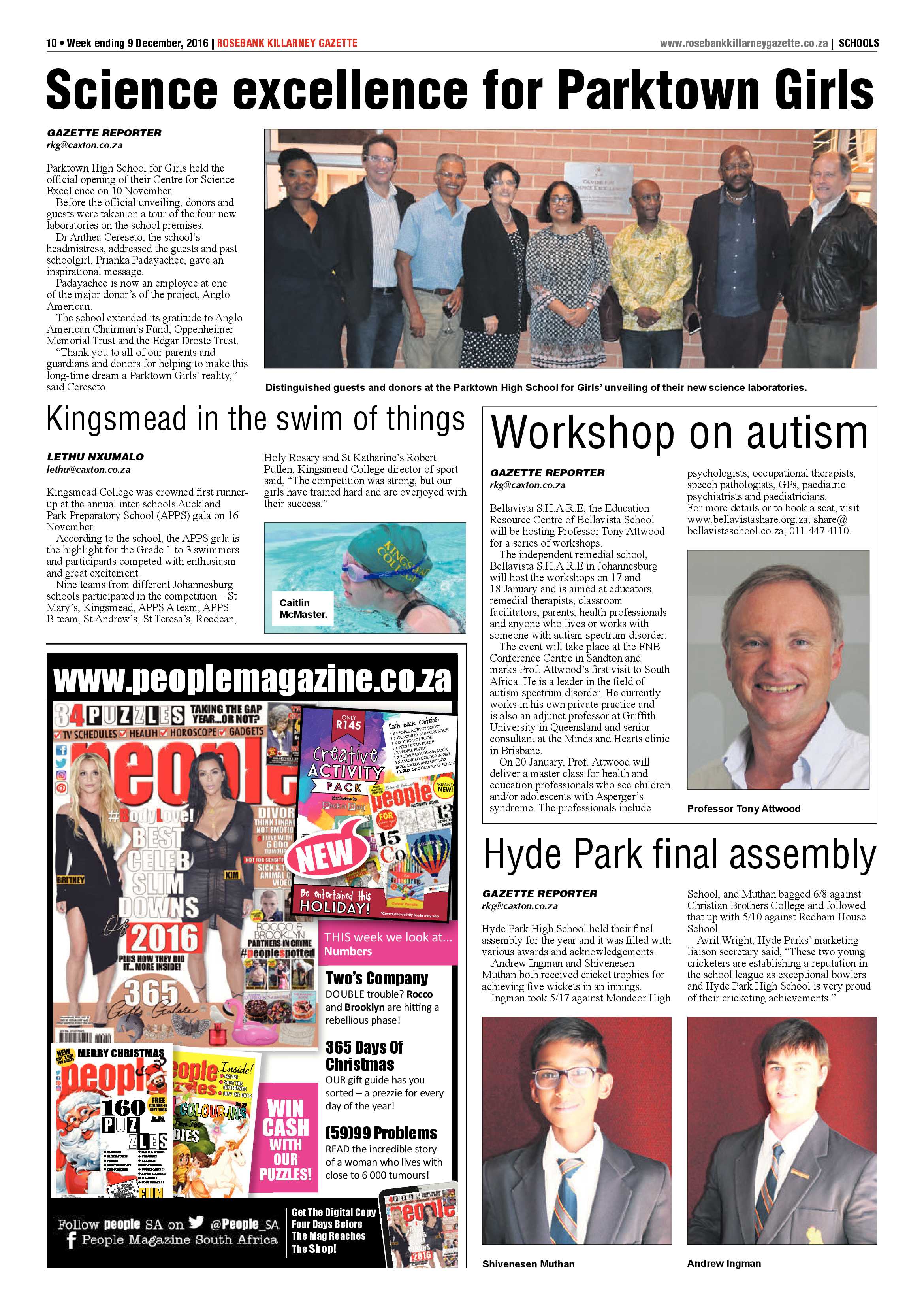 Rosebank Killarney Gazette 9 December 2016 page 10