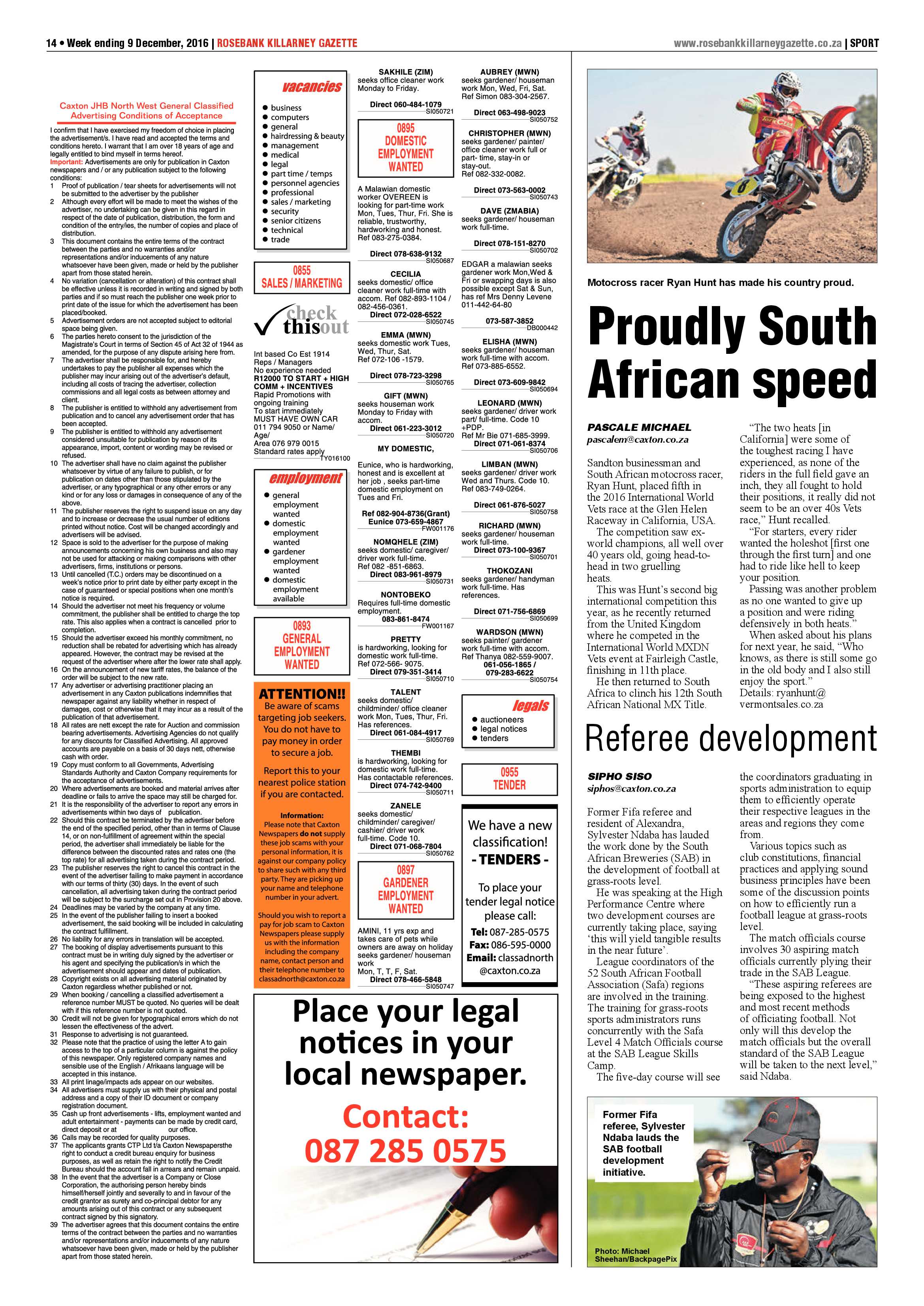 Rosebank Killarney Gazette 9 December 2016 page 14