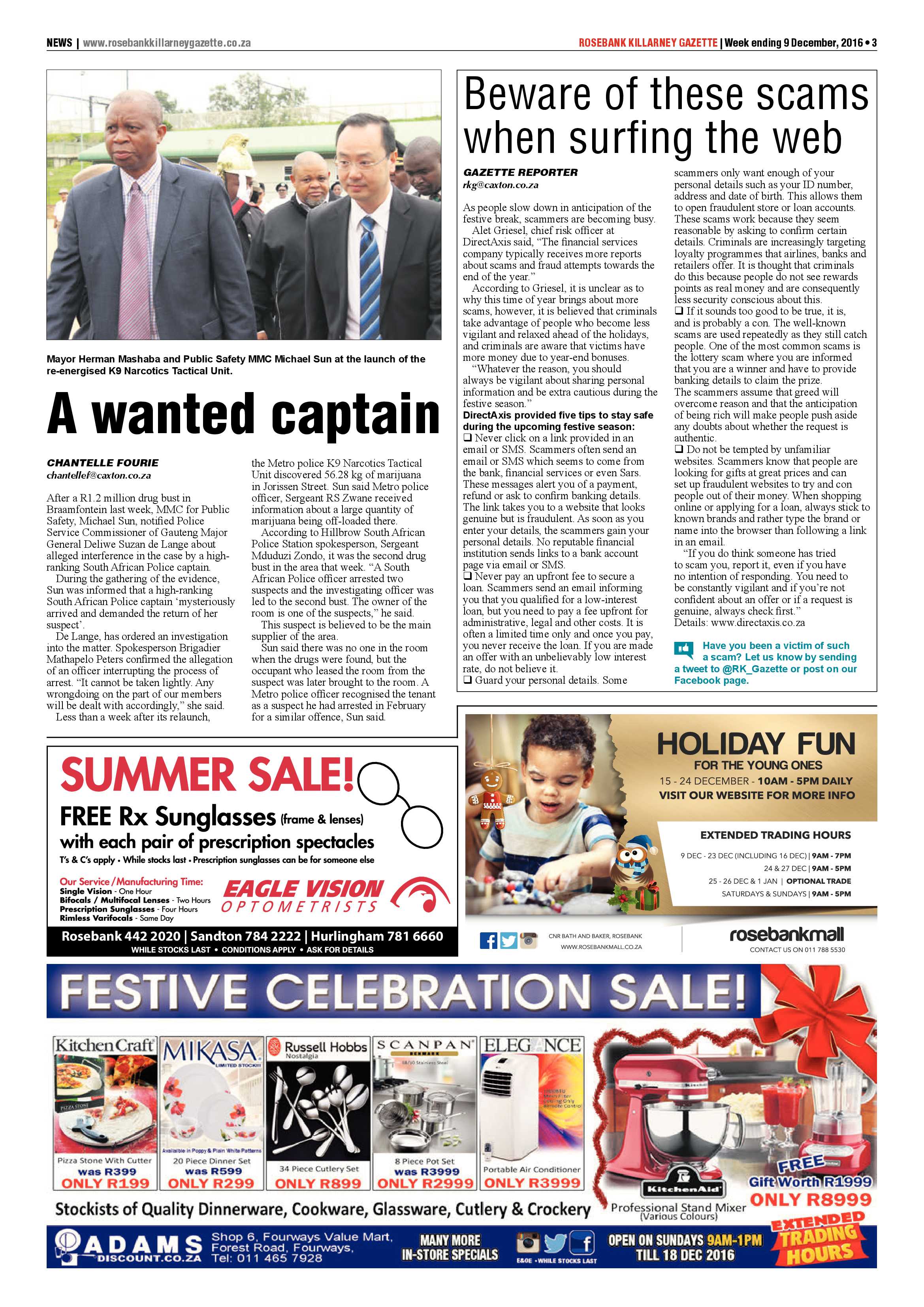 Rosebank Killarney Gazette 9 December 2016 page 3