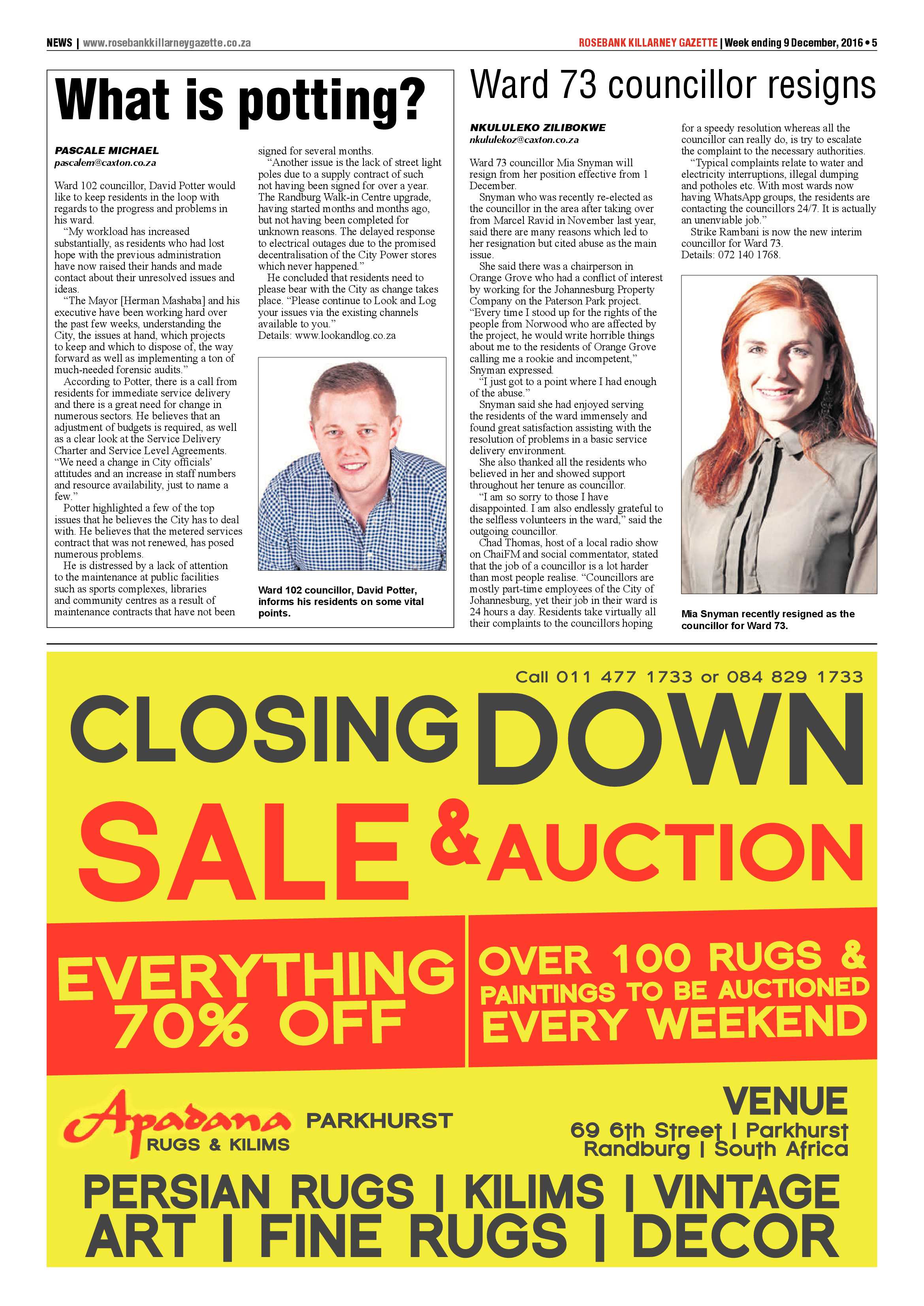 Rosebank Killarney Gazette 9 December 2016 page 5