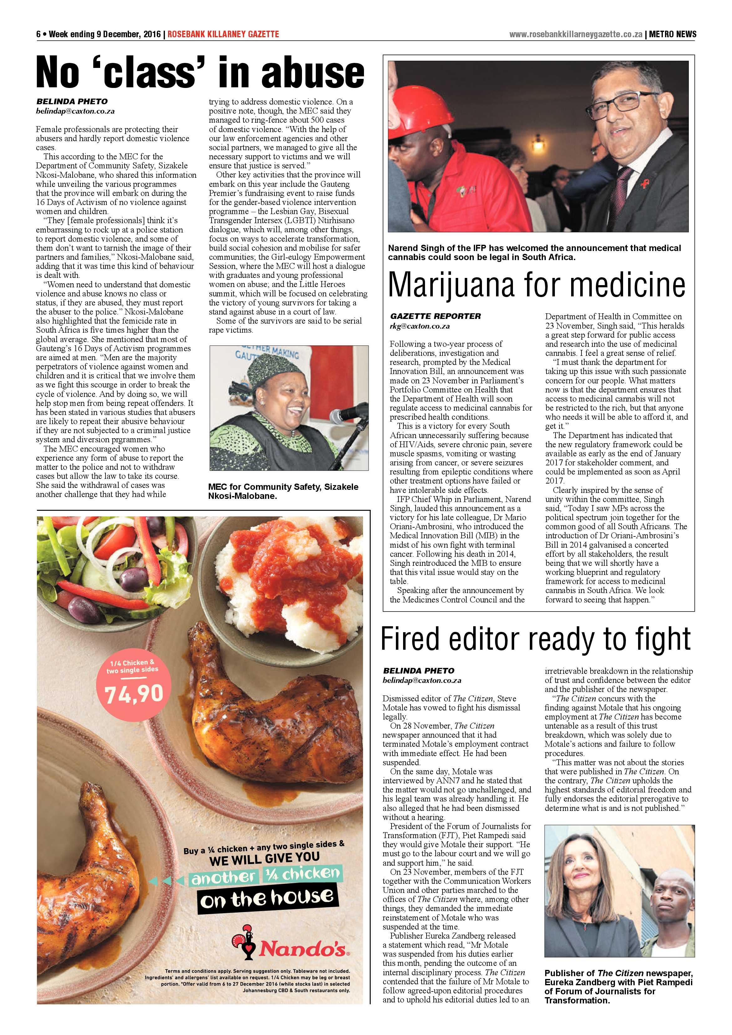 Rosebank Killarney Gazette 9 December 2016 page 6