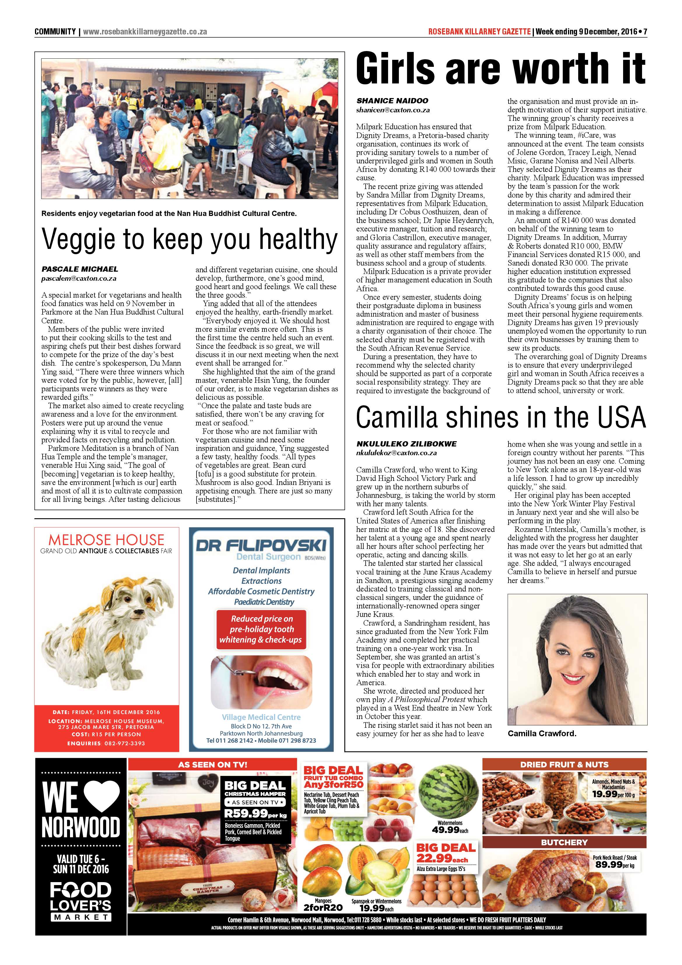 Rosebank Killarney Gazette 9 December 2016 page 7