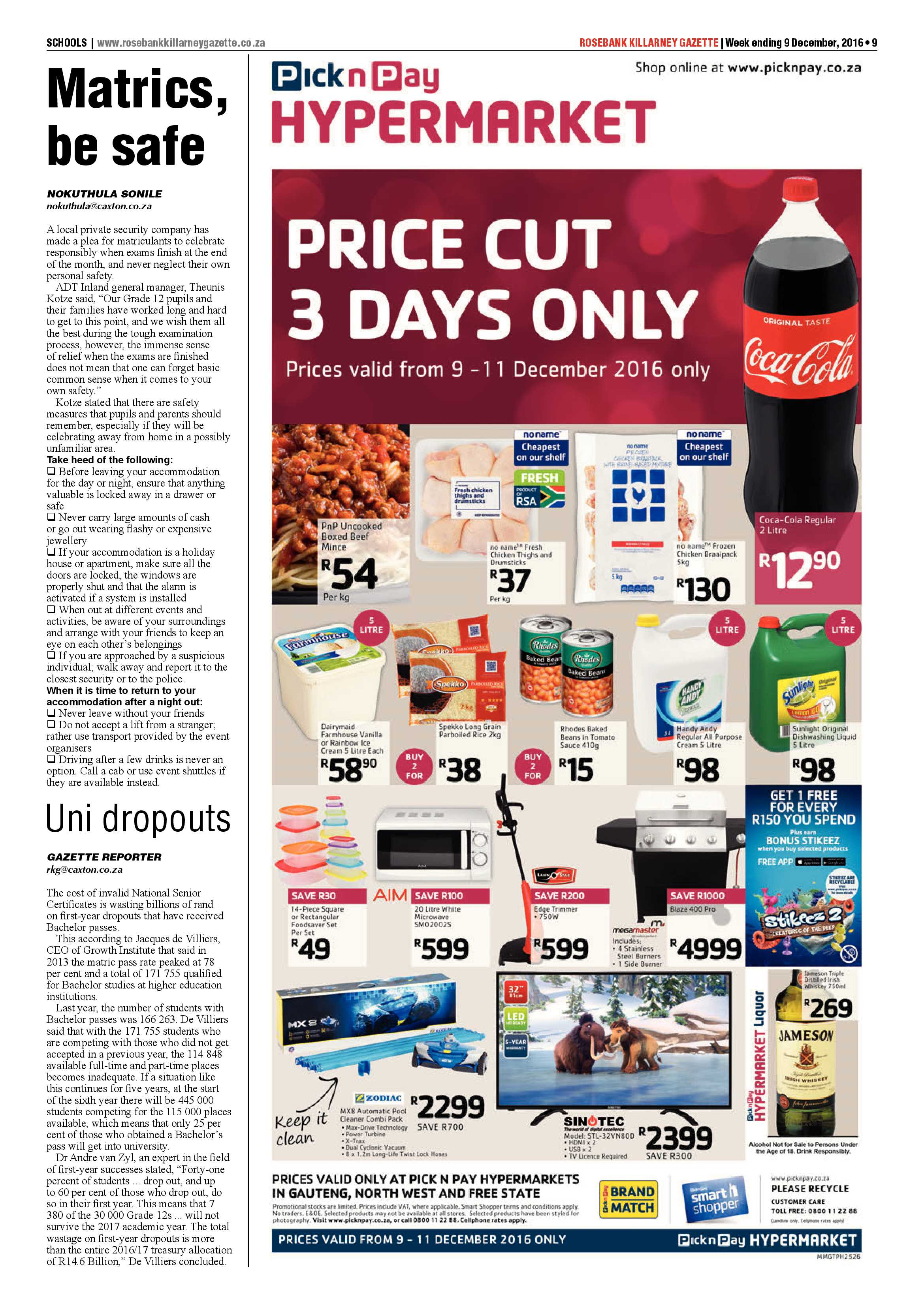 Rosebank Killarney Gazette 9 December 2016 page 9