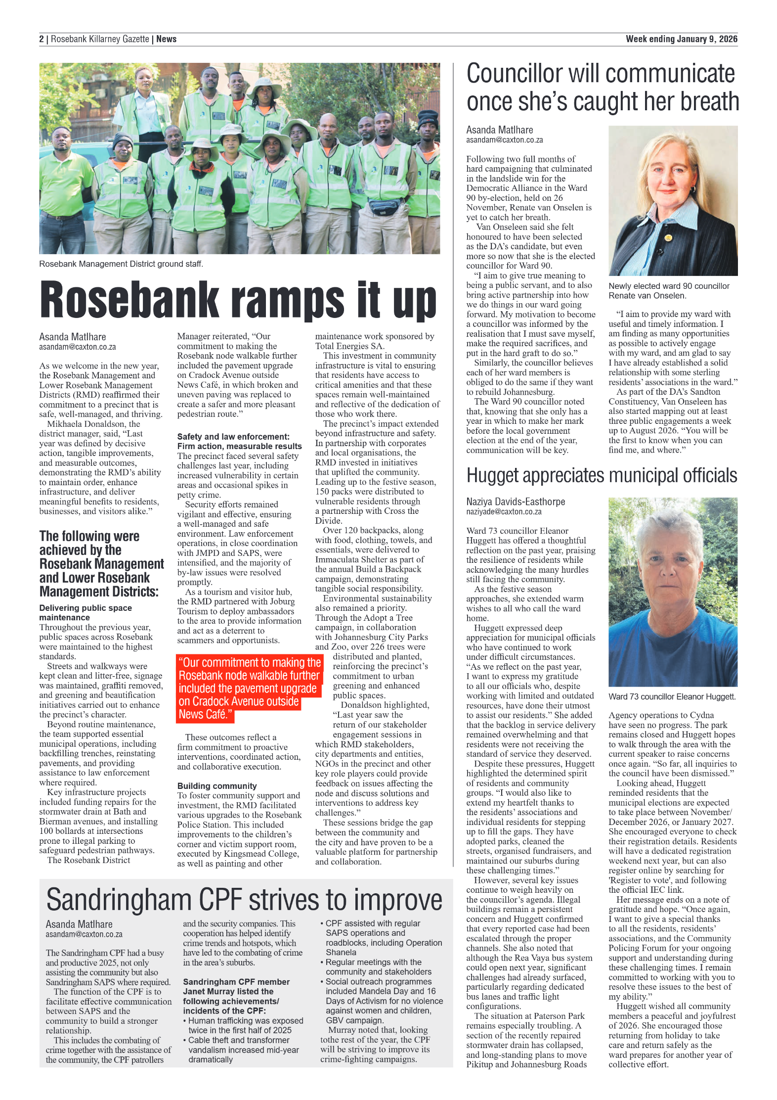 Rosebank Killarney Gazette 9 January 2026 page 2