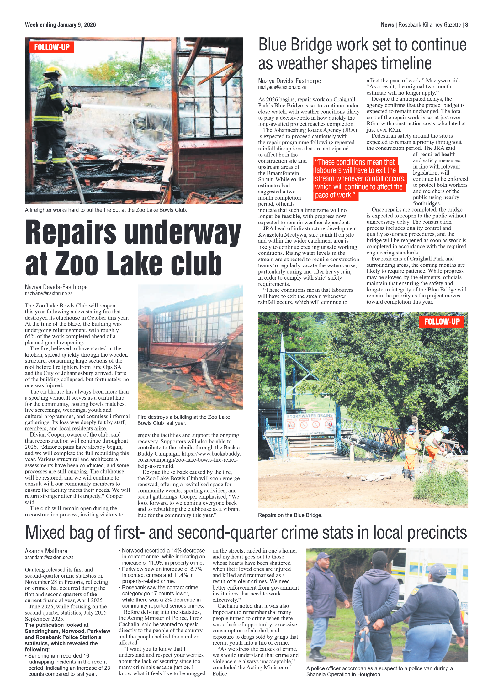 Rosebank Killarney Gazette 9 January 2026 page 3