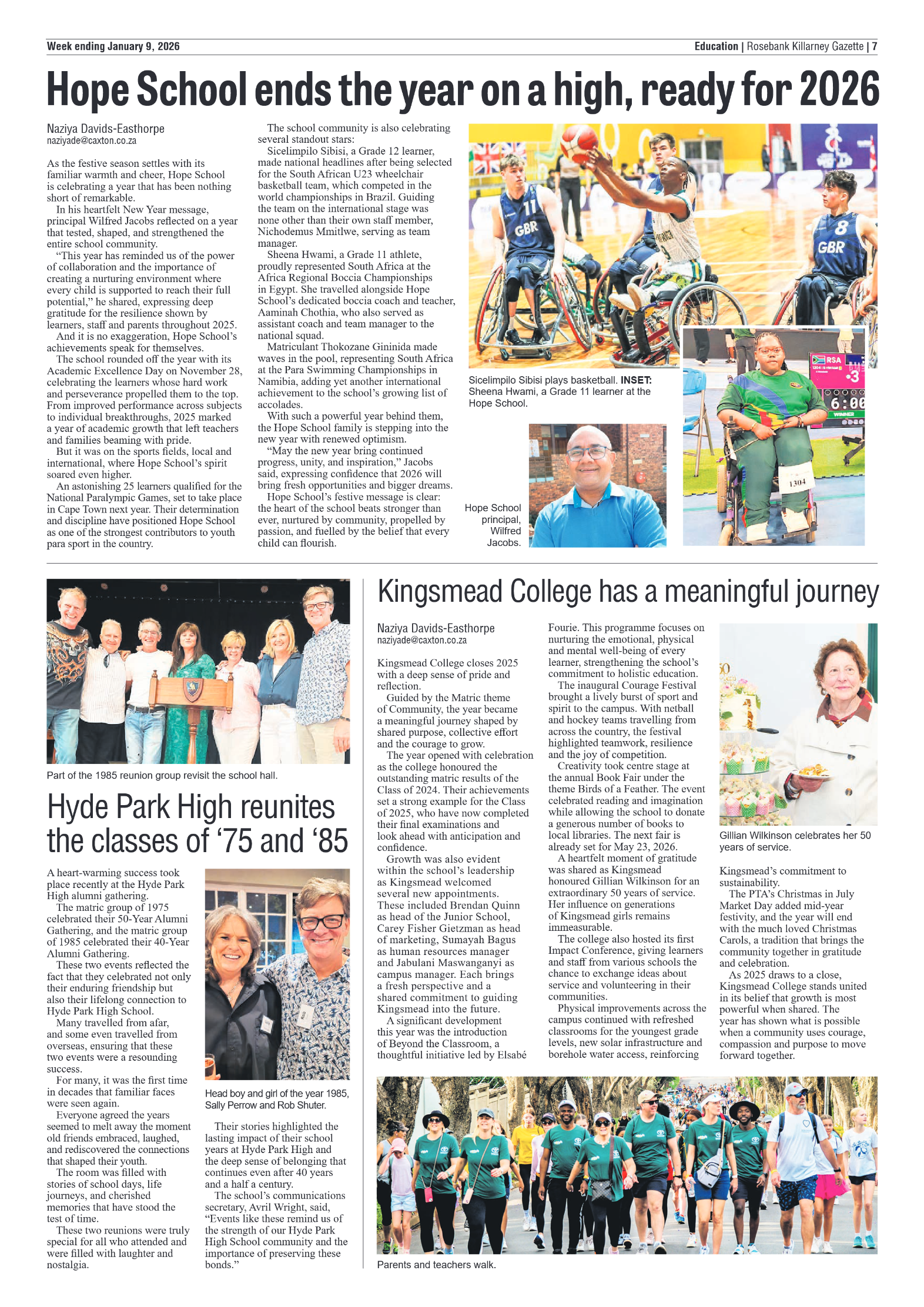 Rosebank Killarney Gazette 9 January 2026 page 7