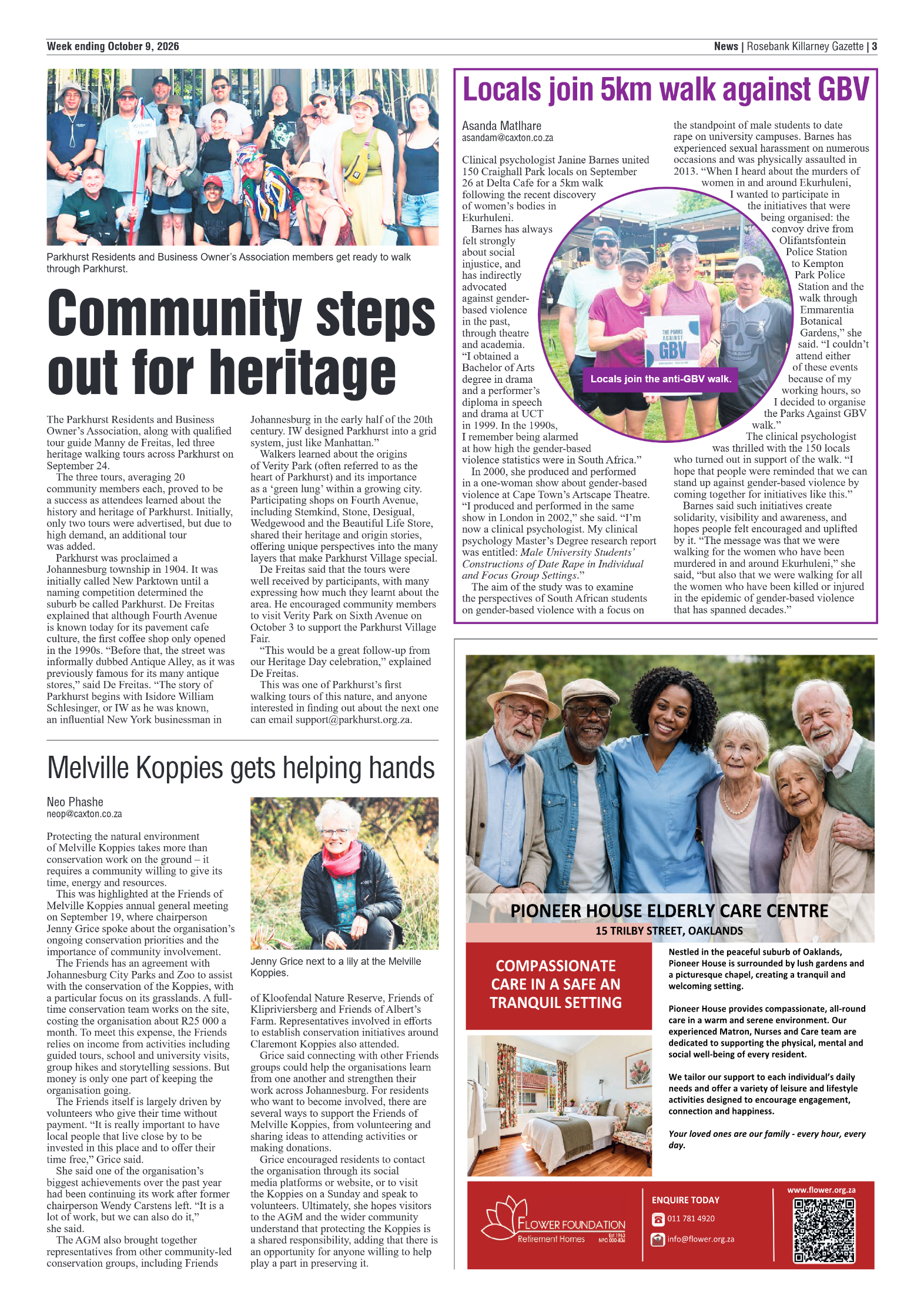Rosebank Killarney Gazette 9 October 2026 page 3
