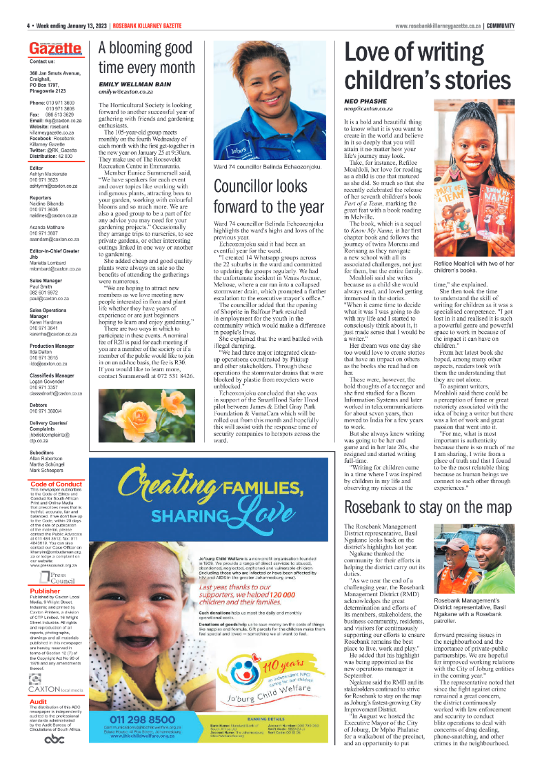 Rosebank Killarney Gazette Jan 13 2023 page 4