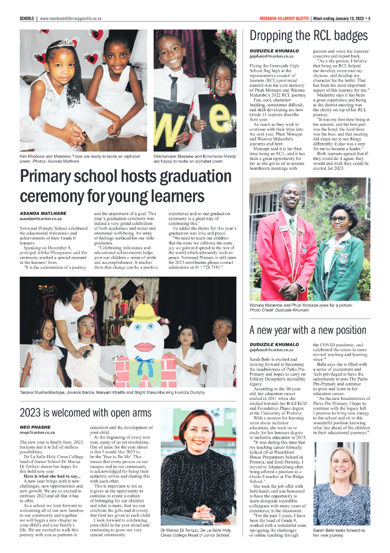 Rosebank Killarney Gazette Jan 13 2023 page 5