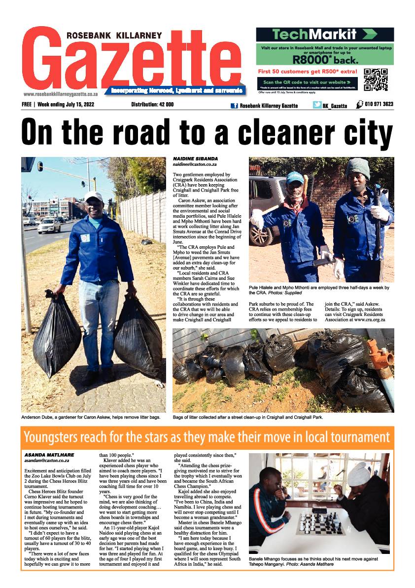 Rosebank Killarney Gazette July 15 2022 page 1