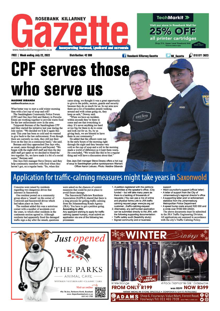 Rosebank Killarney Gazette July 22 2022 page 1