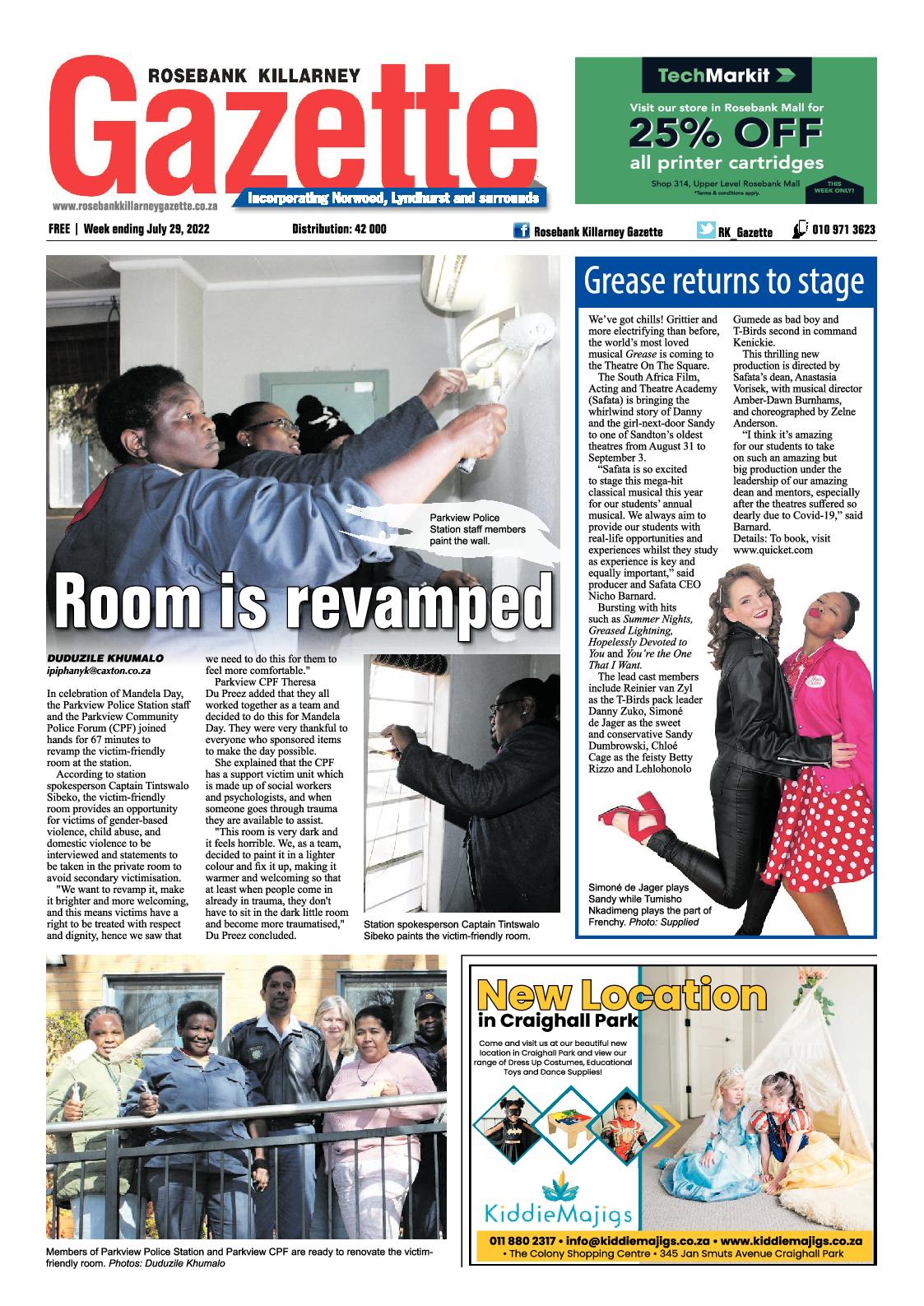 Rosebank Killarney Gazette July 29 2022 page 1