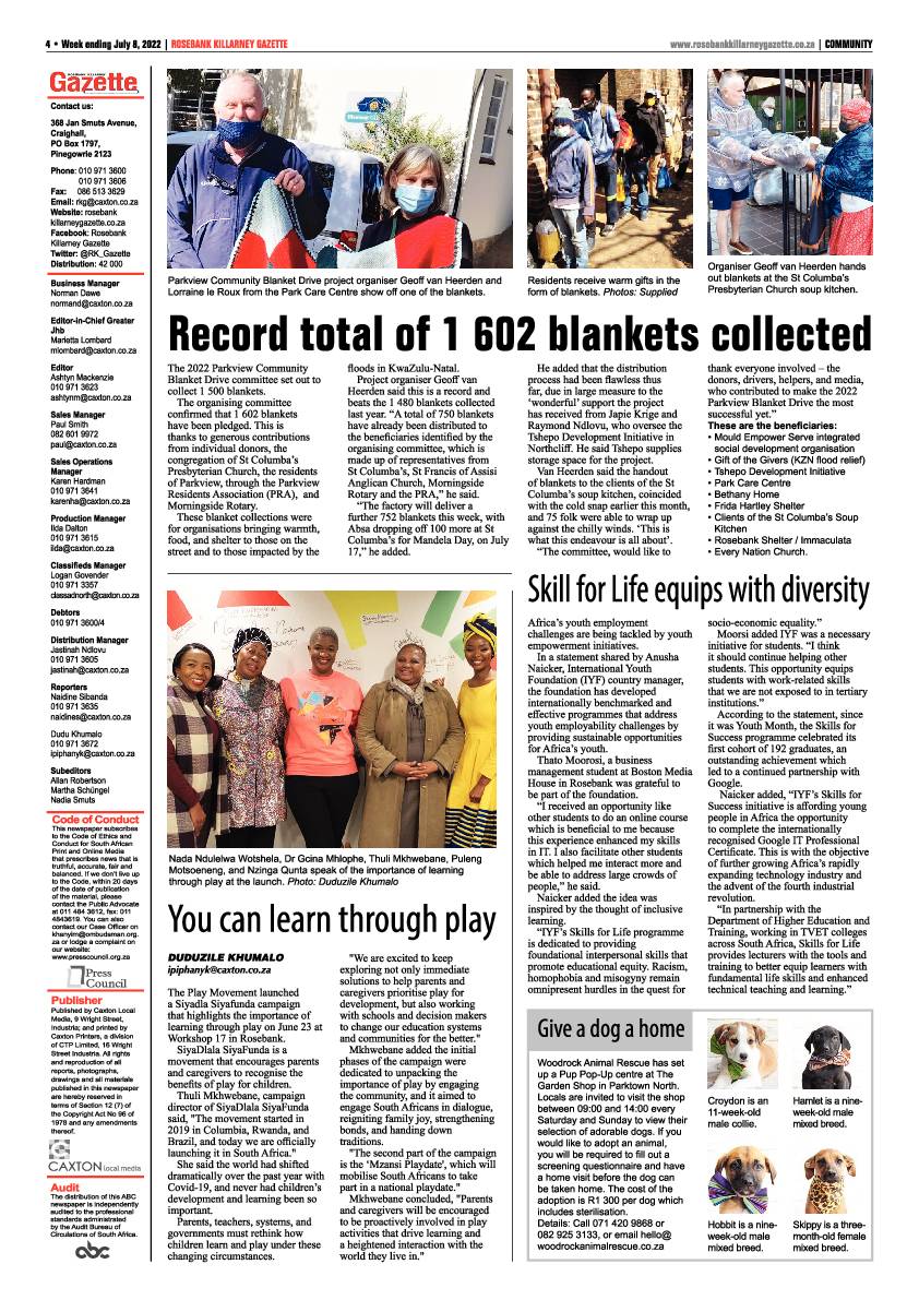 Rosebank Killarney Gazette July 8 2022 page 4