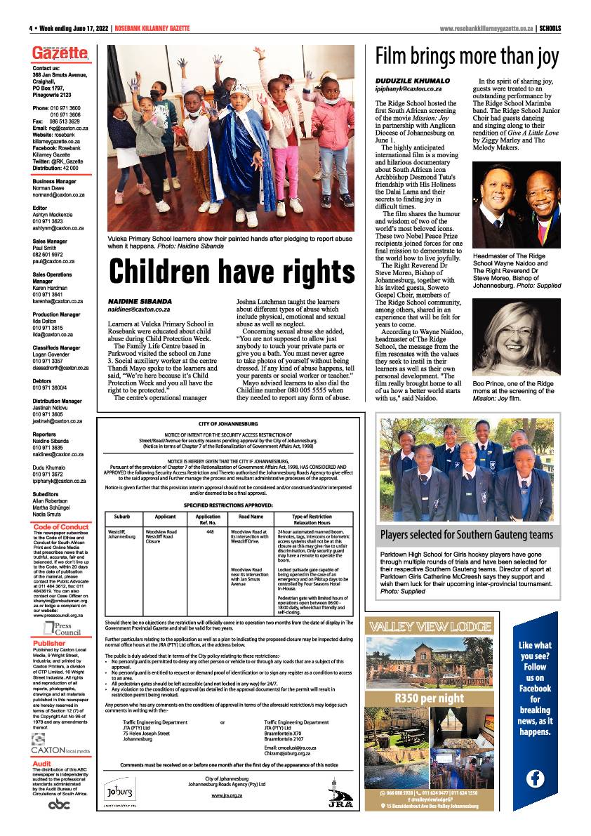 Rosebank Killarney Gazette June 17 2022 page 4
