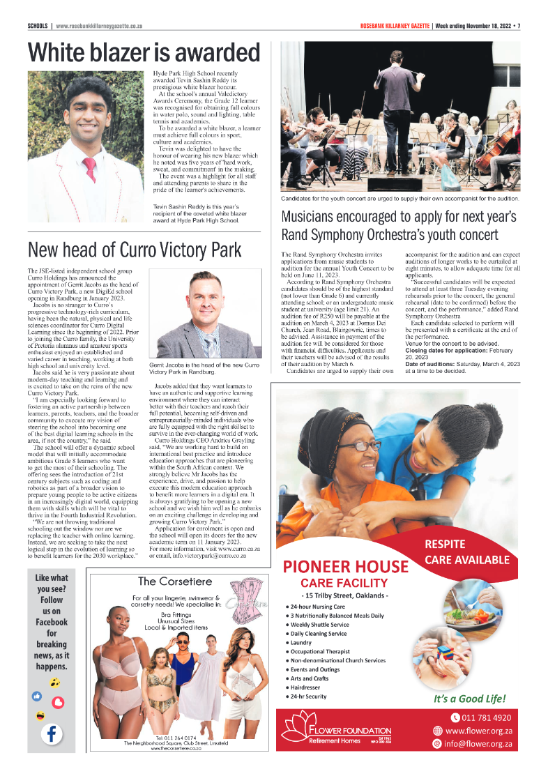 Rosebank Killarney Gazette Nov 18 2022 page 7