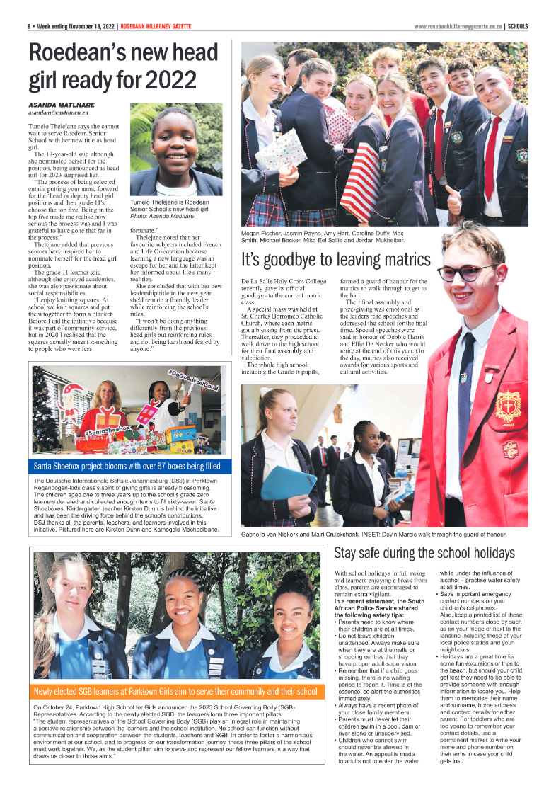 Rosebank Killarney Gazette Nov 18 2022 page 8