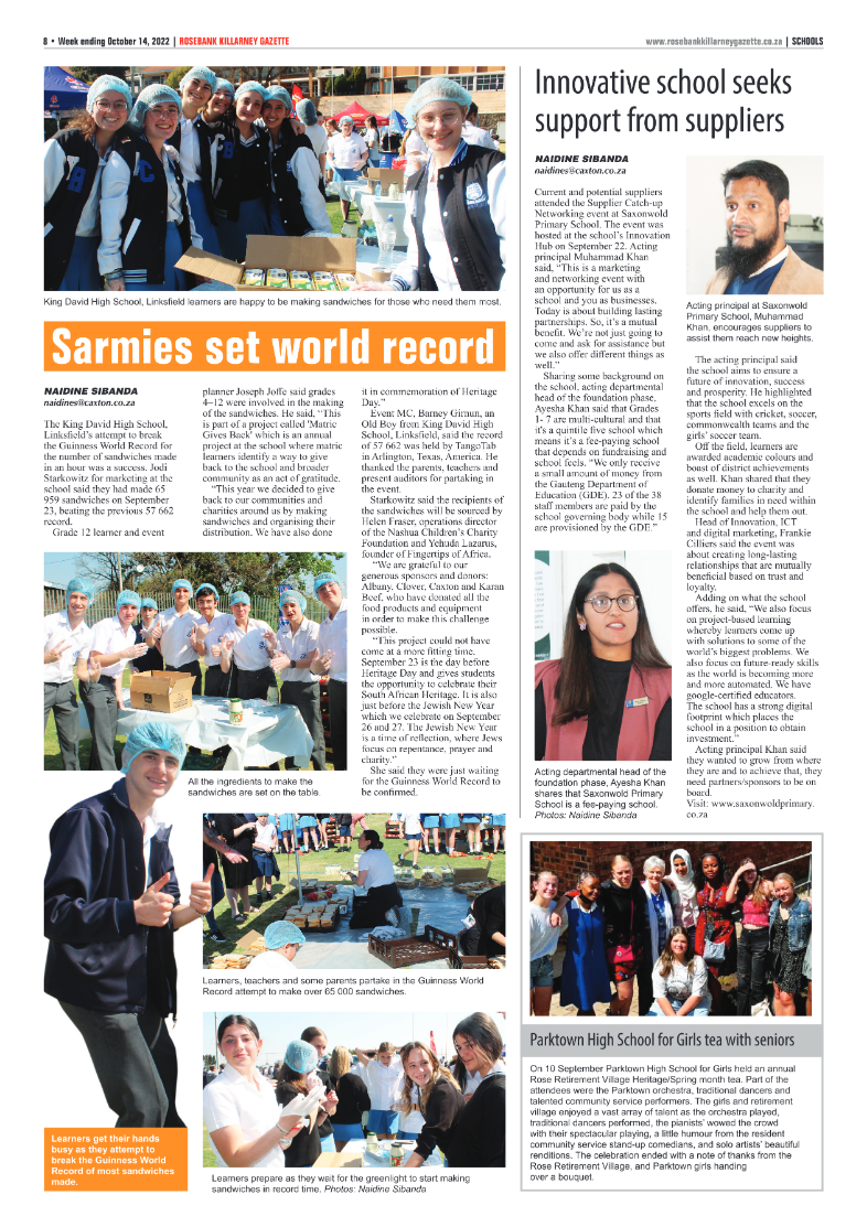 Rosebank Killarney Gazette Oct 14 2022 page 8