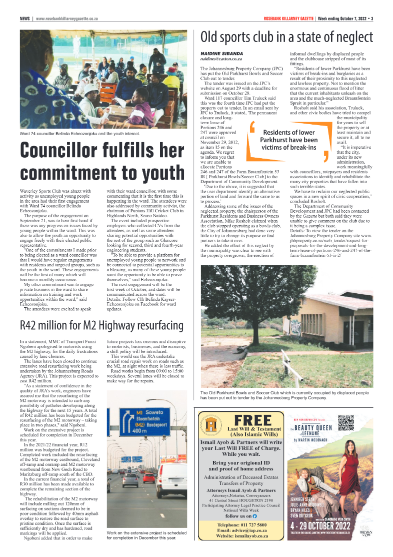Rosebank Killarney Gazette October 7 2022 page 3