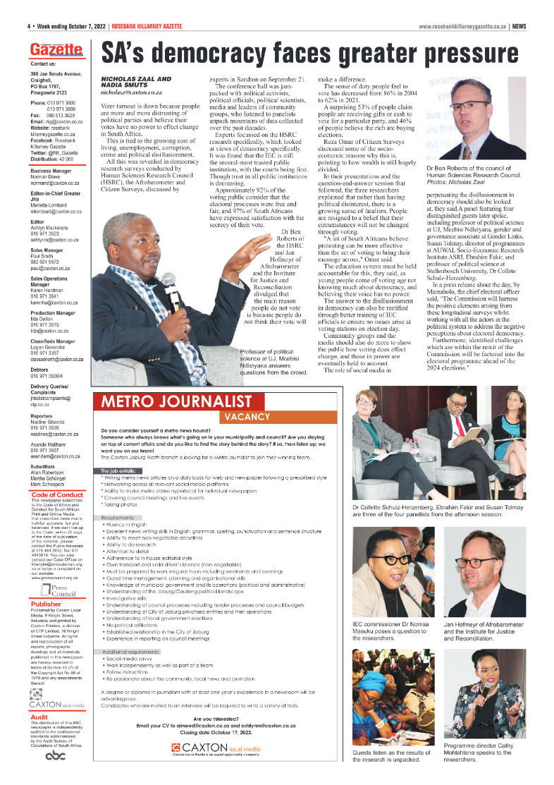 Rosebank Killarney Gazette October 7 2022 page 4