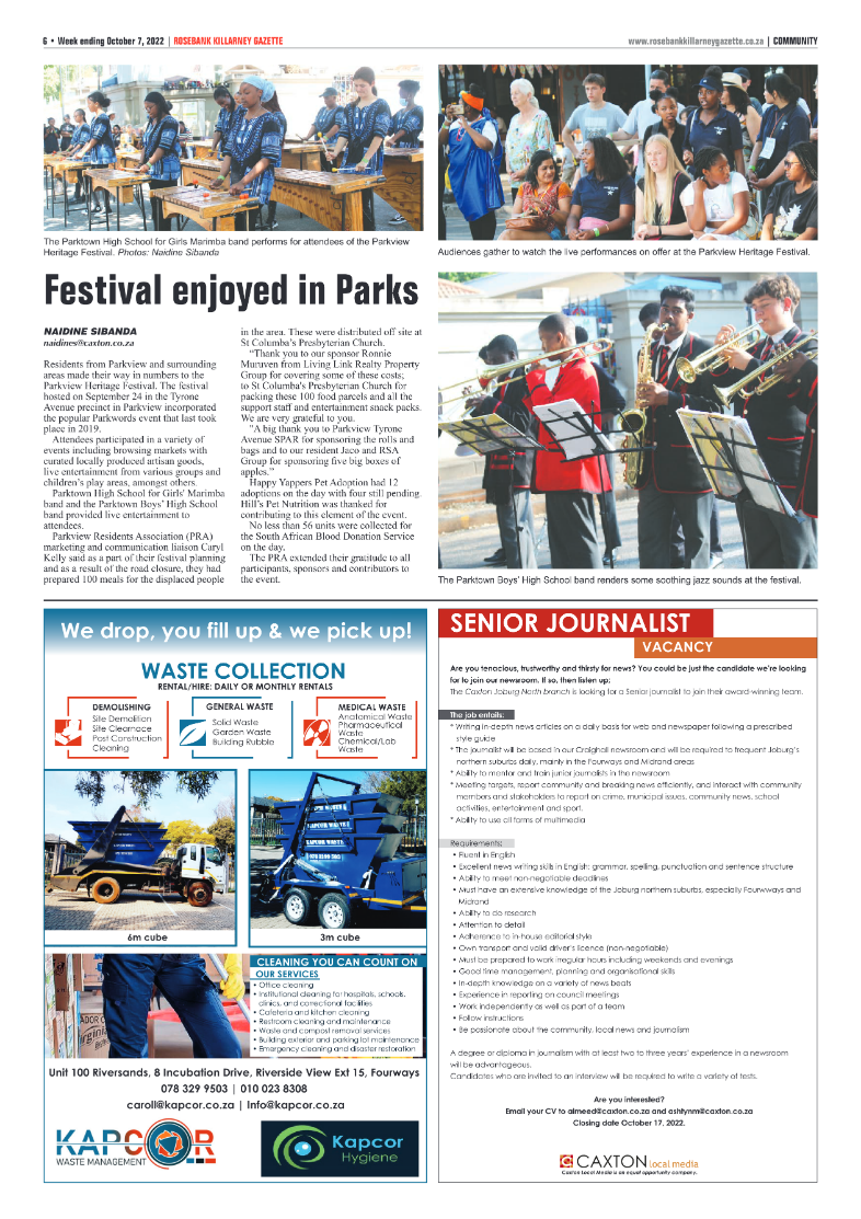 Rosebank Killarney Gazette October 7 2022 page 6