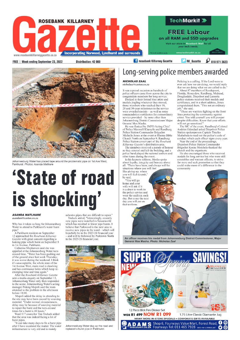 Rosebank Killarney Gazette September 23 2022 page 1