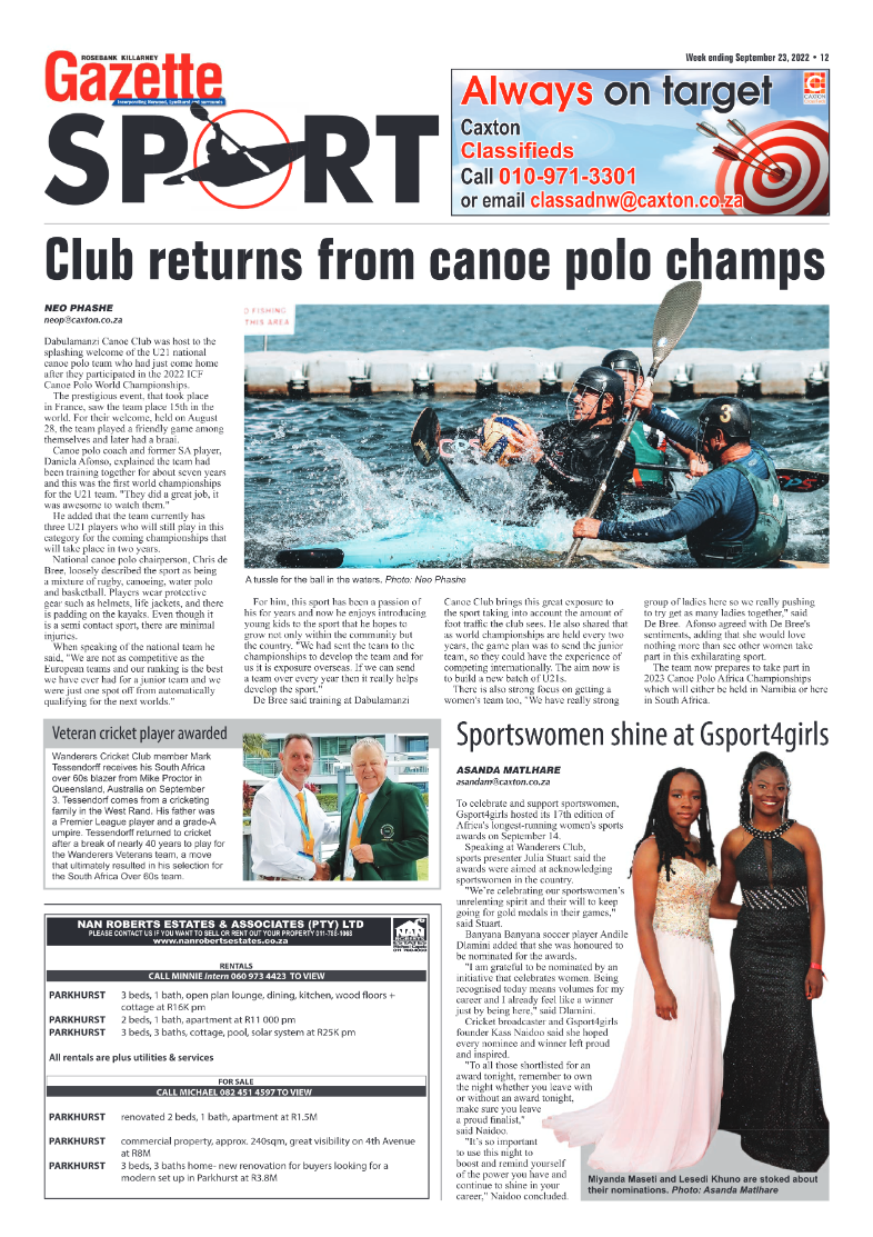 Rosebank Killarney Gazette September 23 2022 page 12