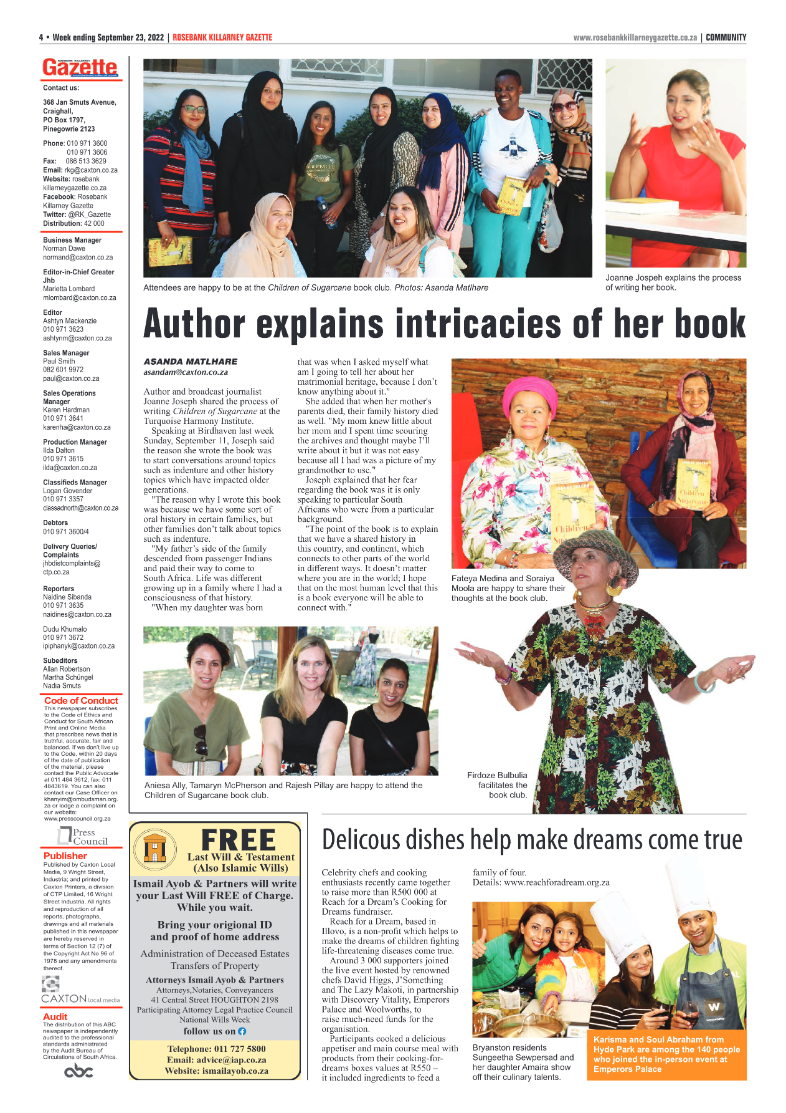 Rosebank Killarney Gazette September 23 2022 page 4
