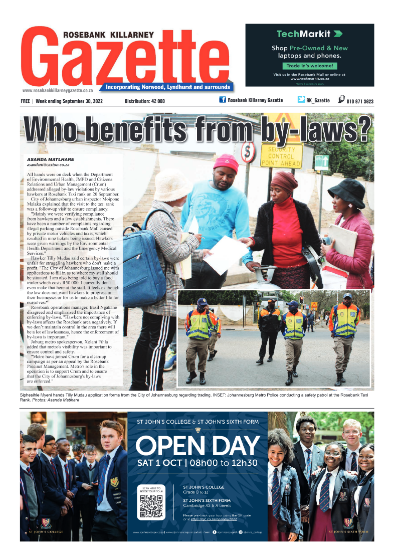 Rosebank Killarney Gazette September 30 2022 page 1