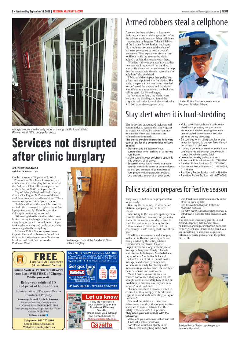 Rosebank Killarney Gazette September 30 2022 page 2