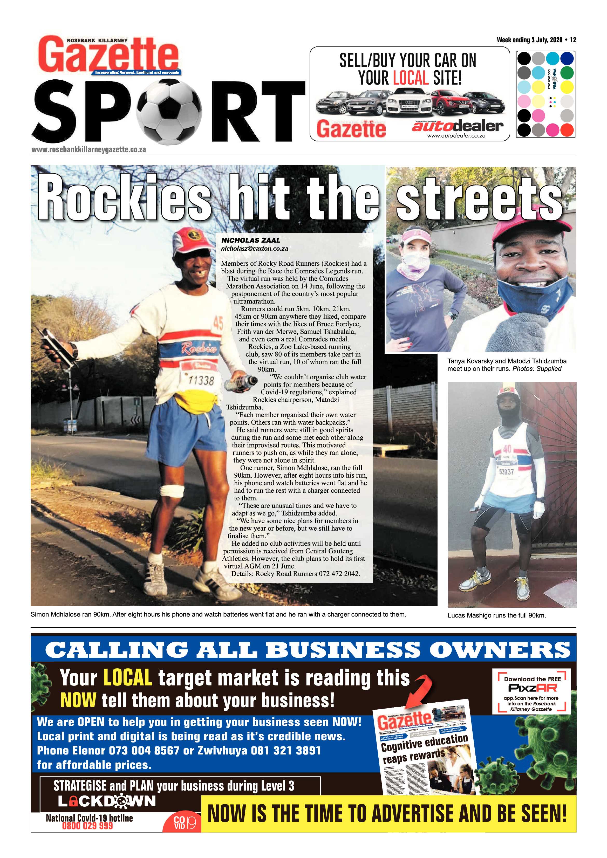 Rosebank Killarney Gazette 03 July 2020 page 12