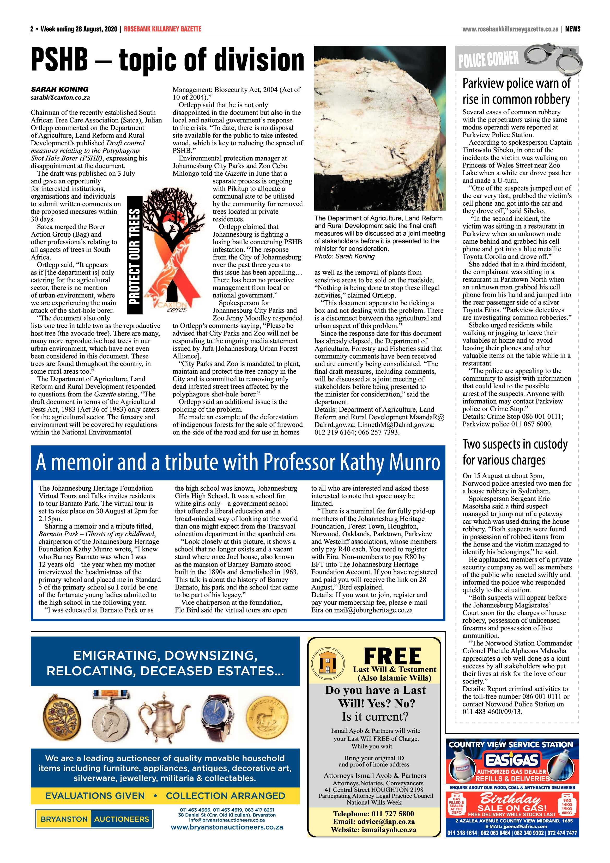 Rosebank Killarney Gazette 28 August 2020 page 2
