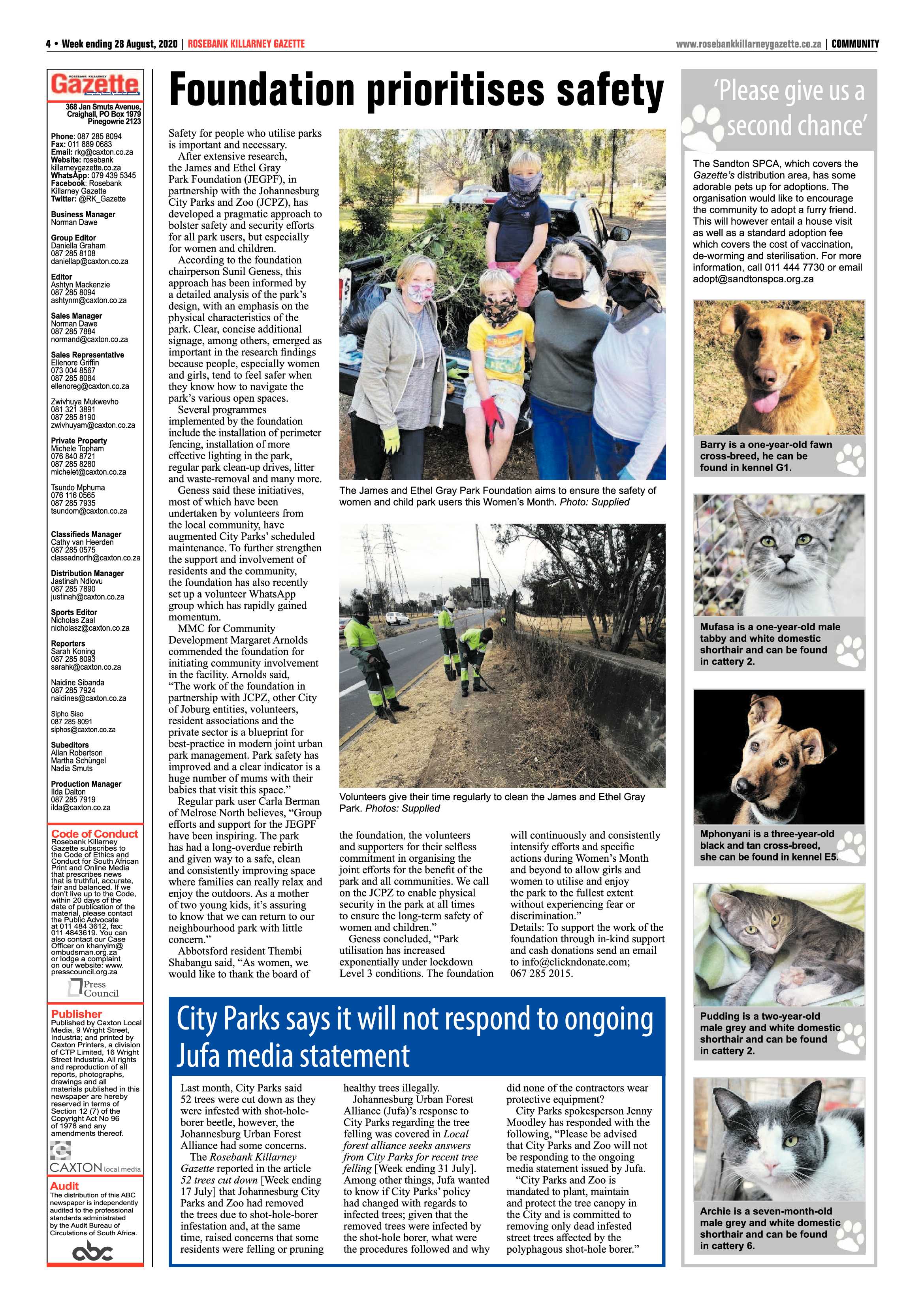 Rosebank Killarney Gazette 28 August 2020 page 4
