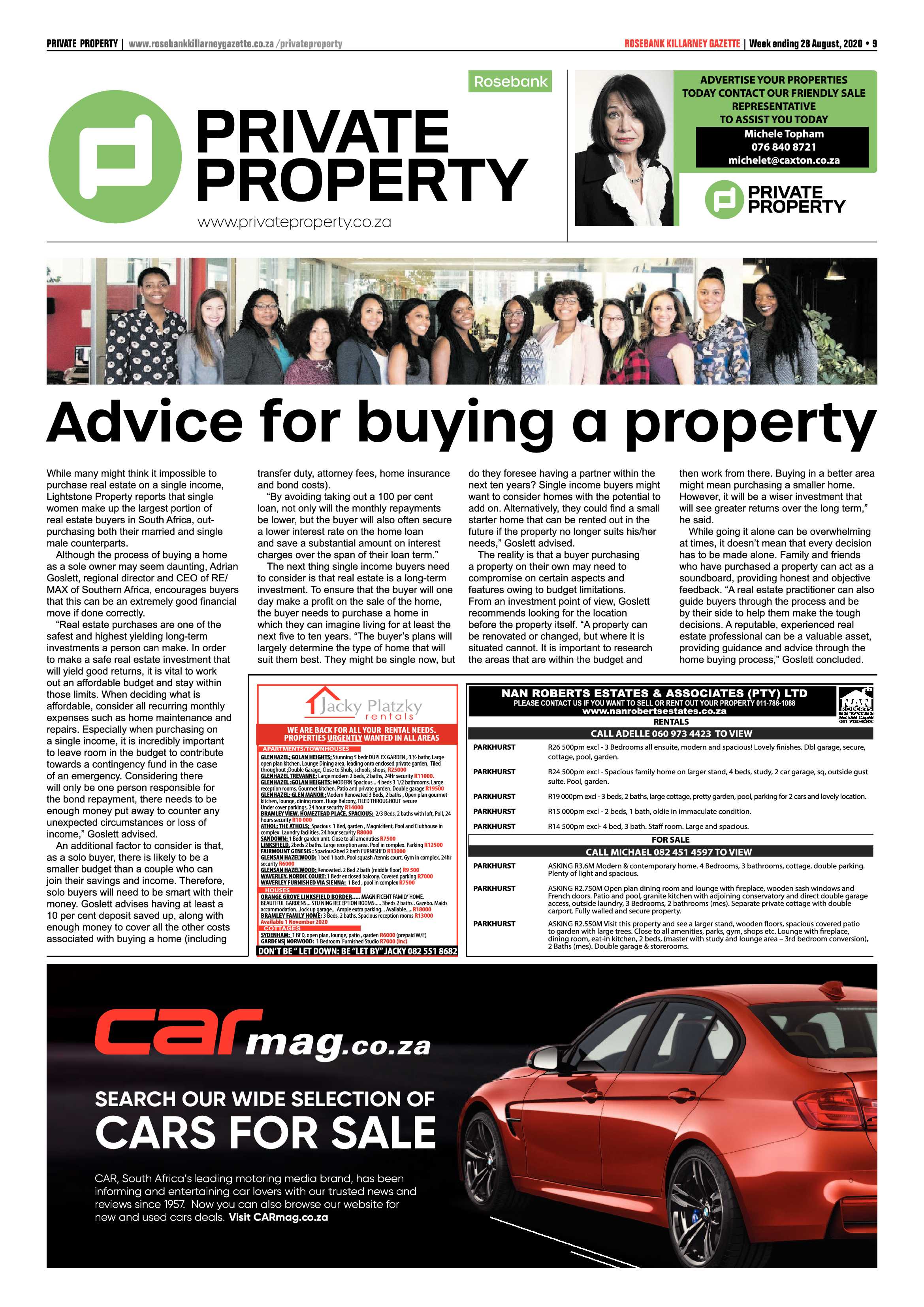 Rosebank Killarney Gazette 28 August 2020 page 9