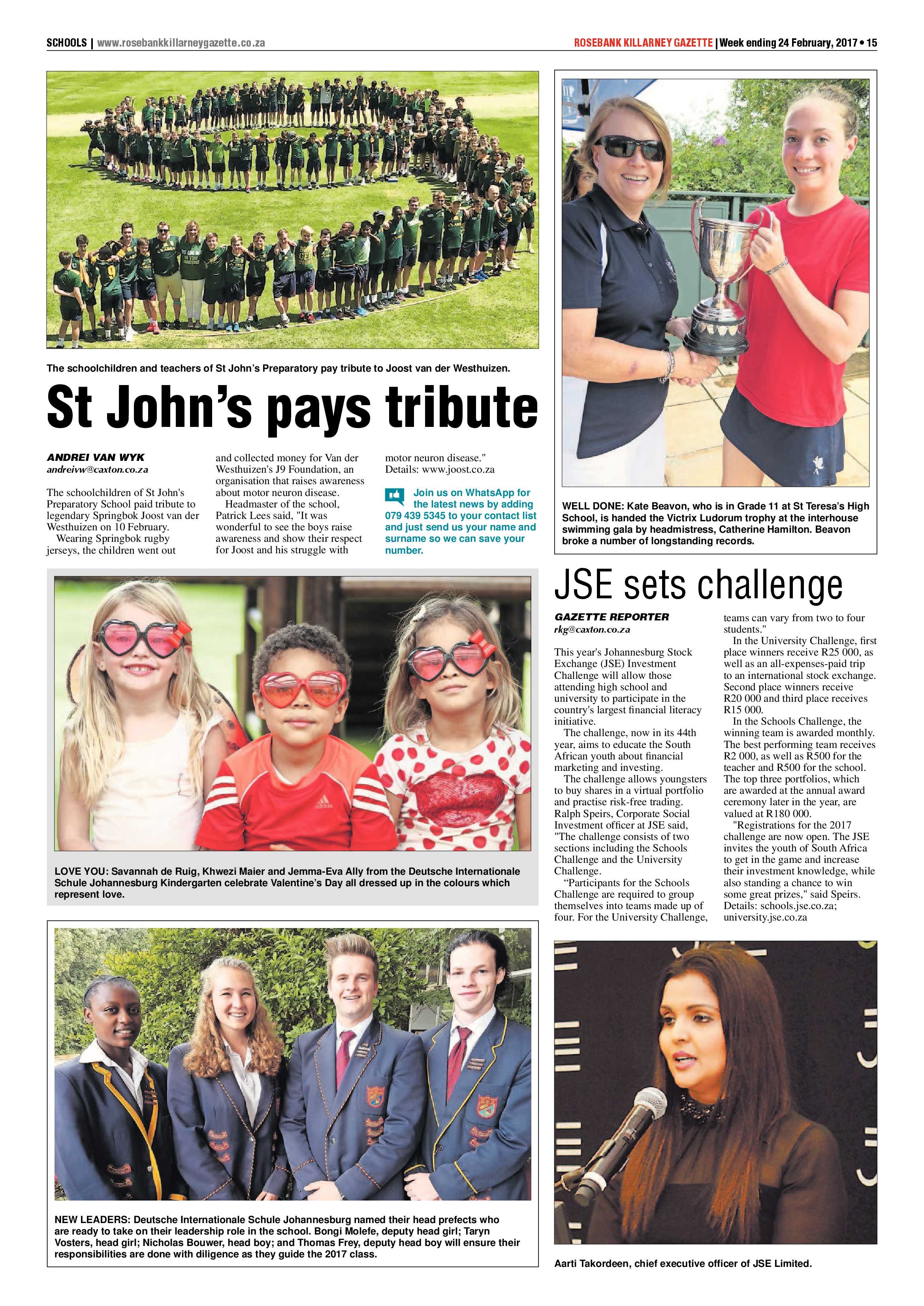Rosebank Killarney Gazette 24 February 2017 page 15