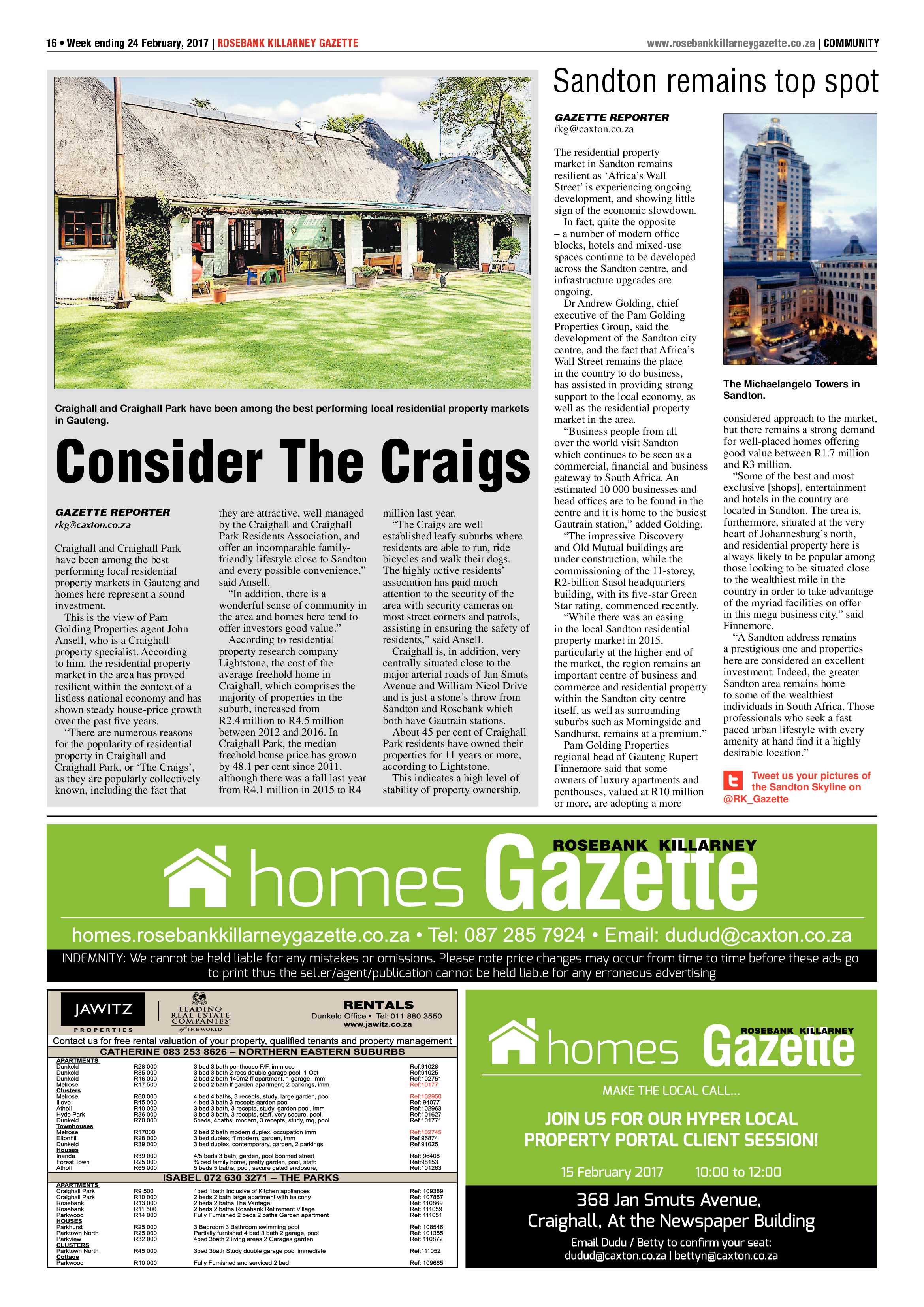 Rosebank Killarney Gazette 24 February 2017 page 16