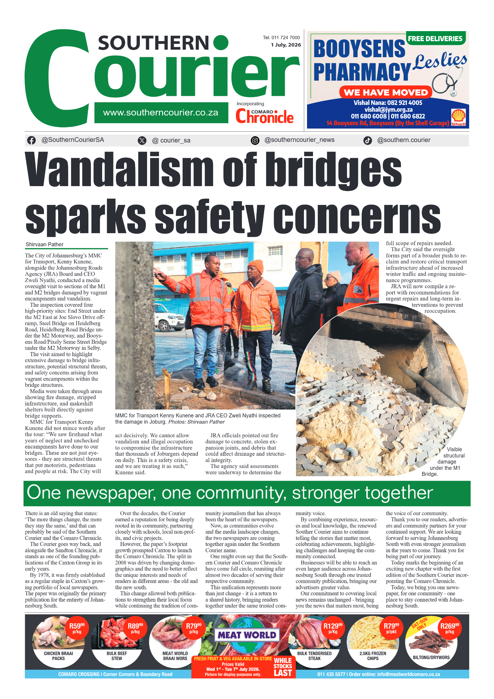 Southern Courier 1 July 2026 page 1