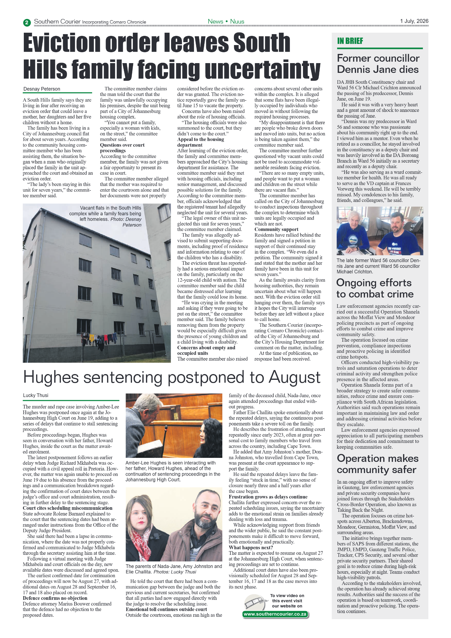 Southern Courier 1 July 2026 page 2