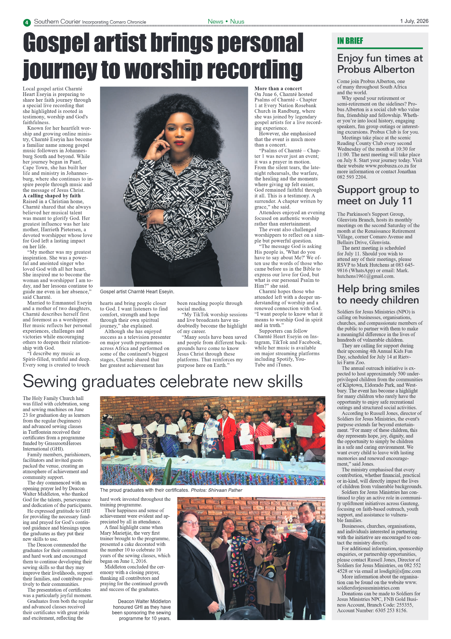 Southern Courier 1 July 2026 page 4