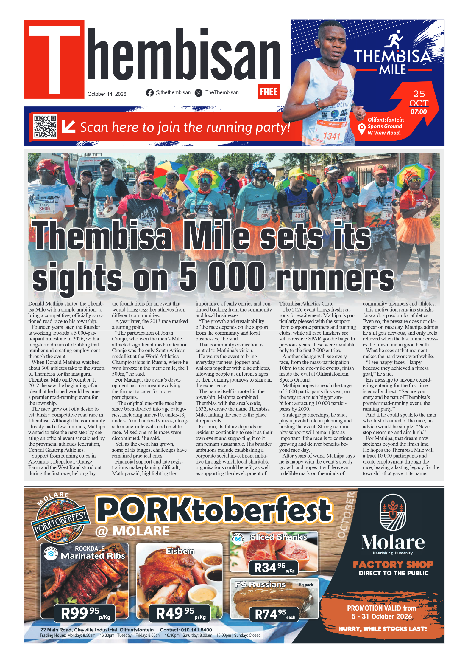 The Tembisan 14 October 2026 page 1