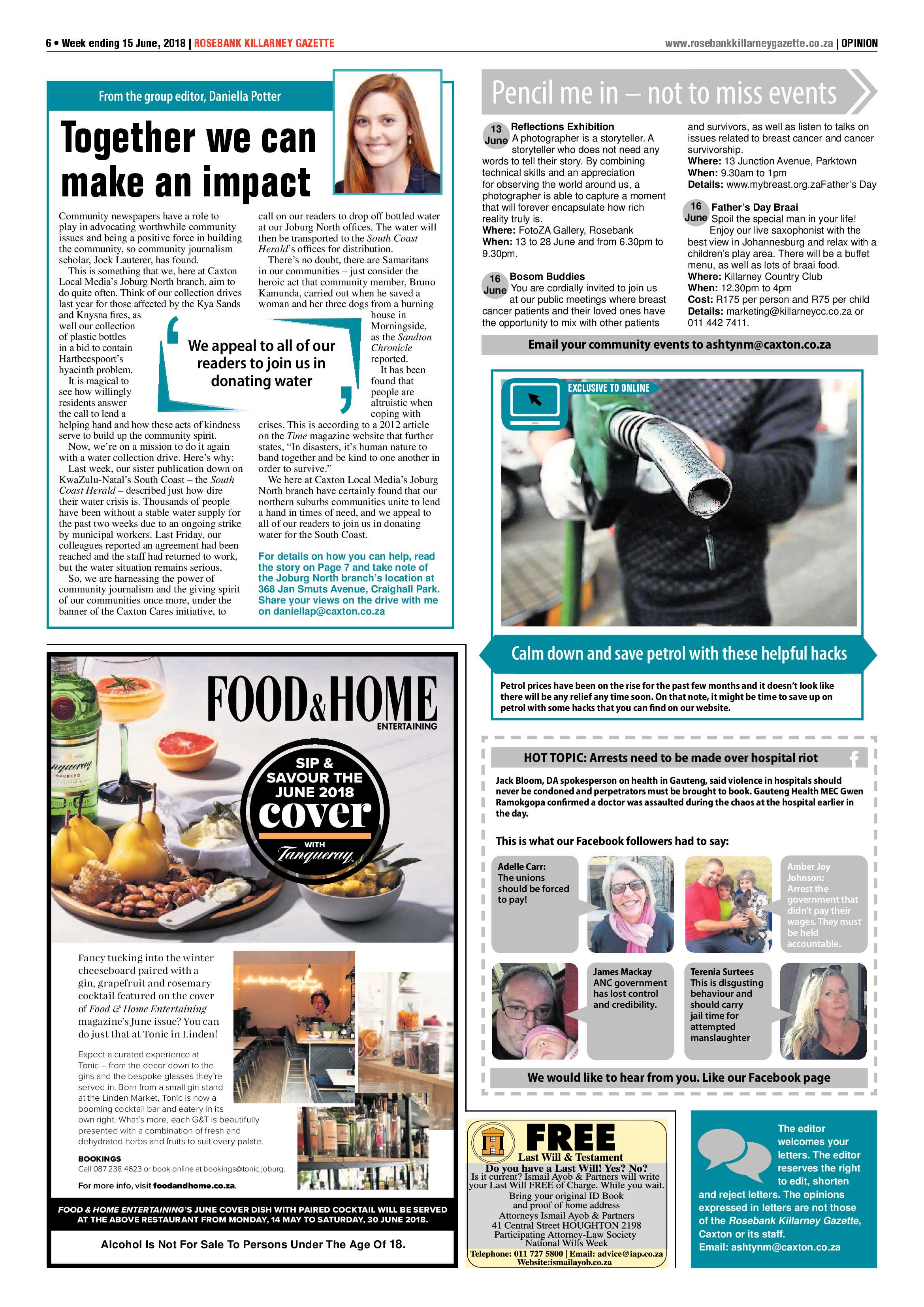 Rosebank Killarney Gazette 15 June 2018 page 6