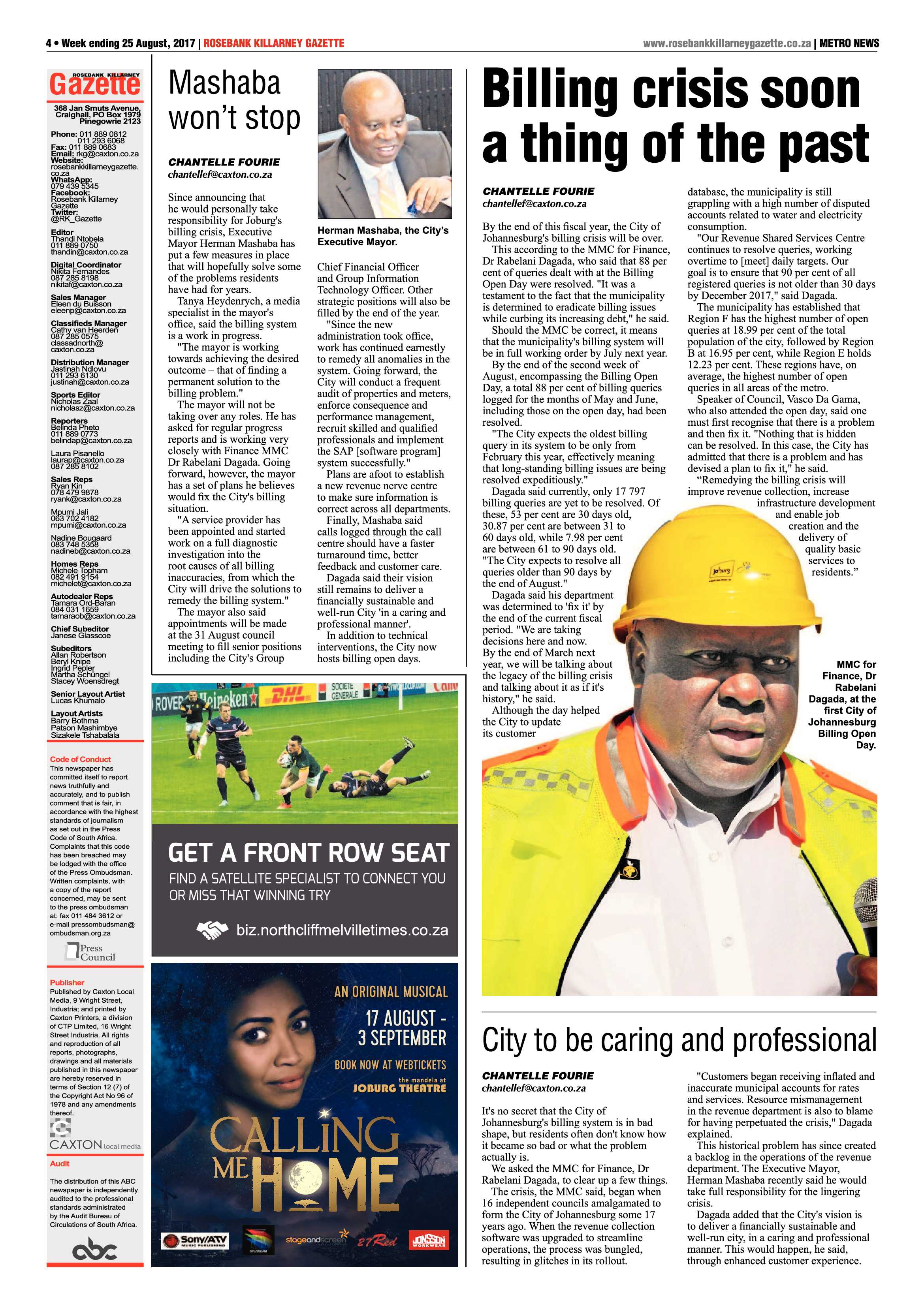 Rosebank Killarney Gazette 25 August 2017 page 4