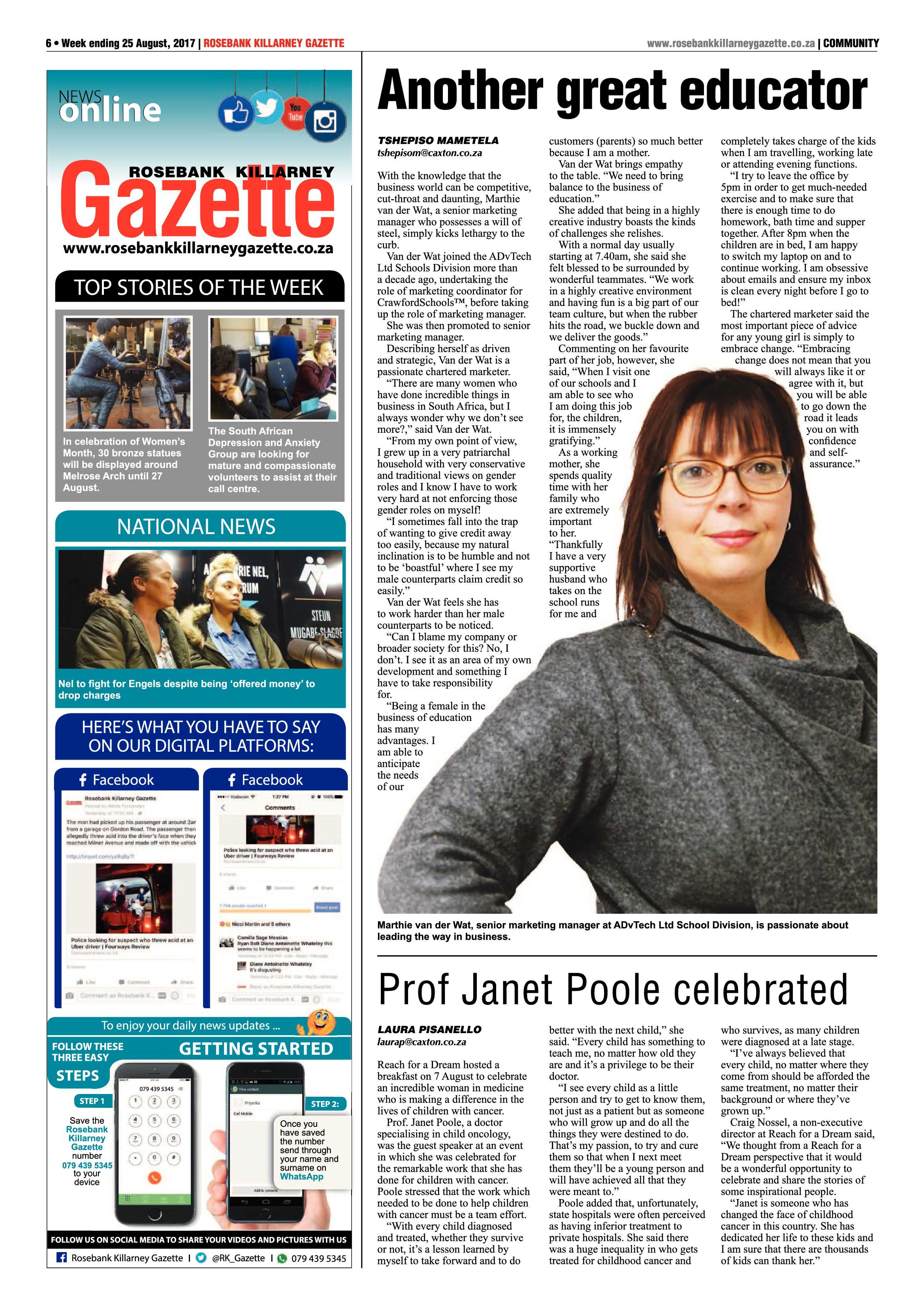 Rosebank Killarney Gazette 25 August 2017 page 6